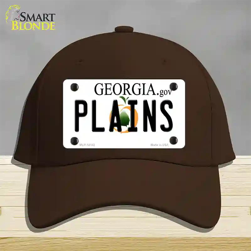 Plains Georgia Novelty License Plate Hat Cotton / Dark Brown