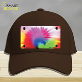 Pink Tie-Dye Novelty License Plate Hat Cotton / Dark Brown