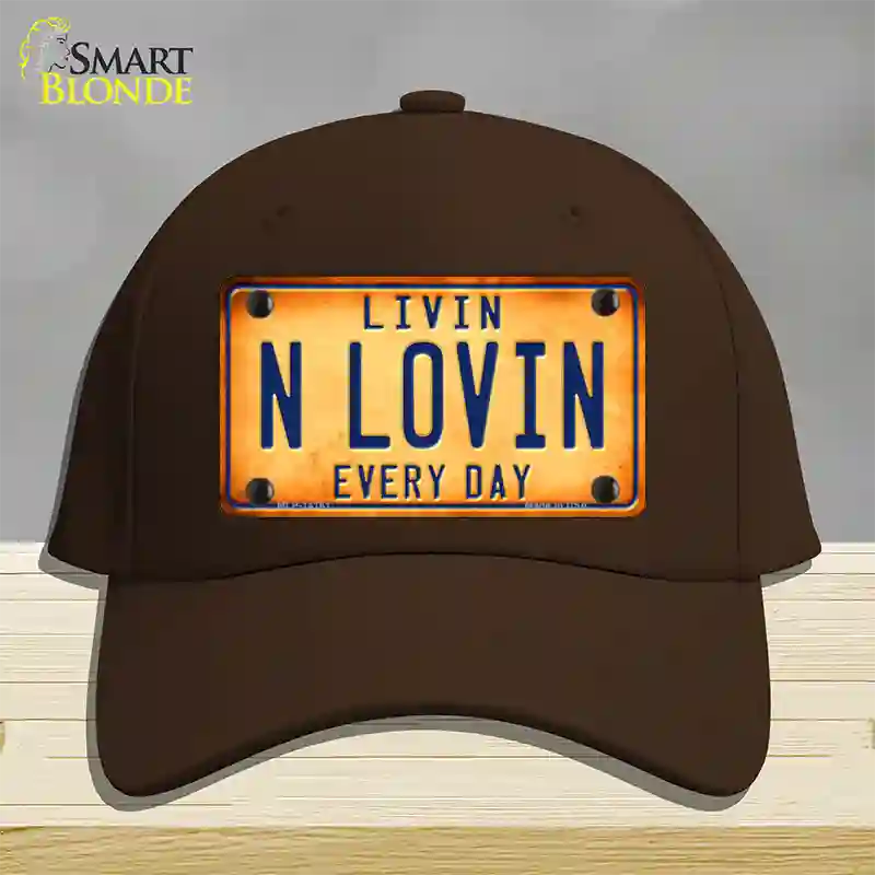 Livin N Lovin Everyday Novelty License Plate Hat Cotton / Dark Brown