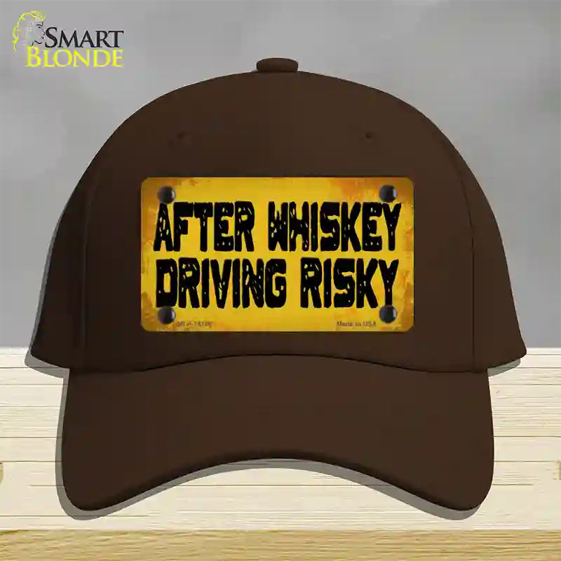 After Whiskey Driving Risky Novelty License Plate Hat Cotton / Dark Brown