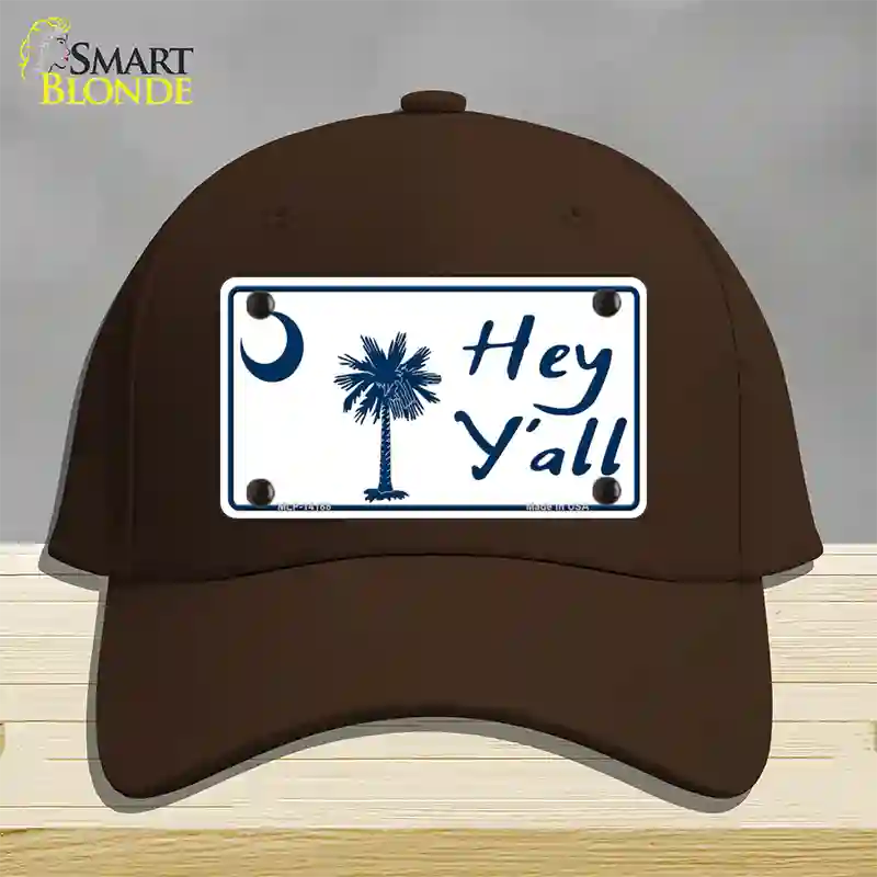 Hey Yall South Carolina Novelty License Plate Hat Cotton / Dark Brown