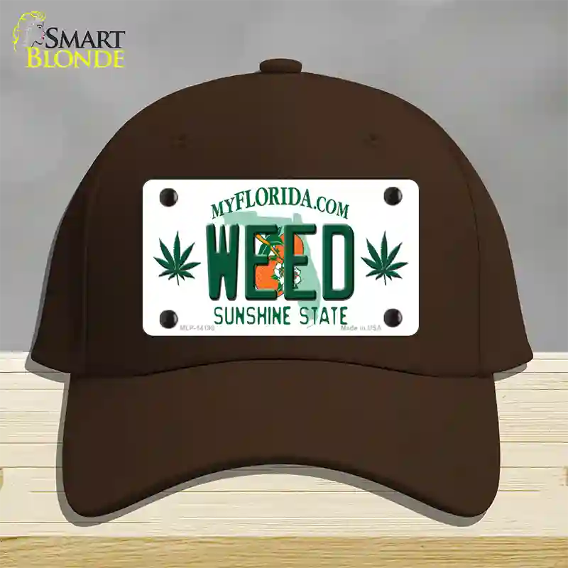 Weed Florida Novelty License Plate Hat Cotton / Dark Brown