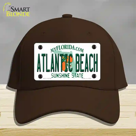 Atlantic Beach Florida Novelty License Plate Hat Cotton / Dark Brown