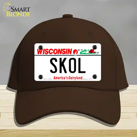 Skol Wisconsin Novelty License Plate Hat Cotton / Dark Brown