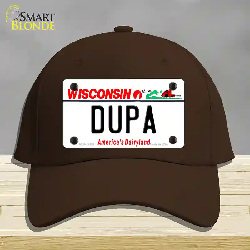 Dupa Wisconsin Novelty License Plate Hat Cotton / Dark Brown