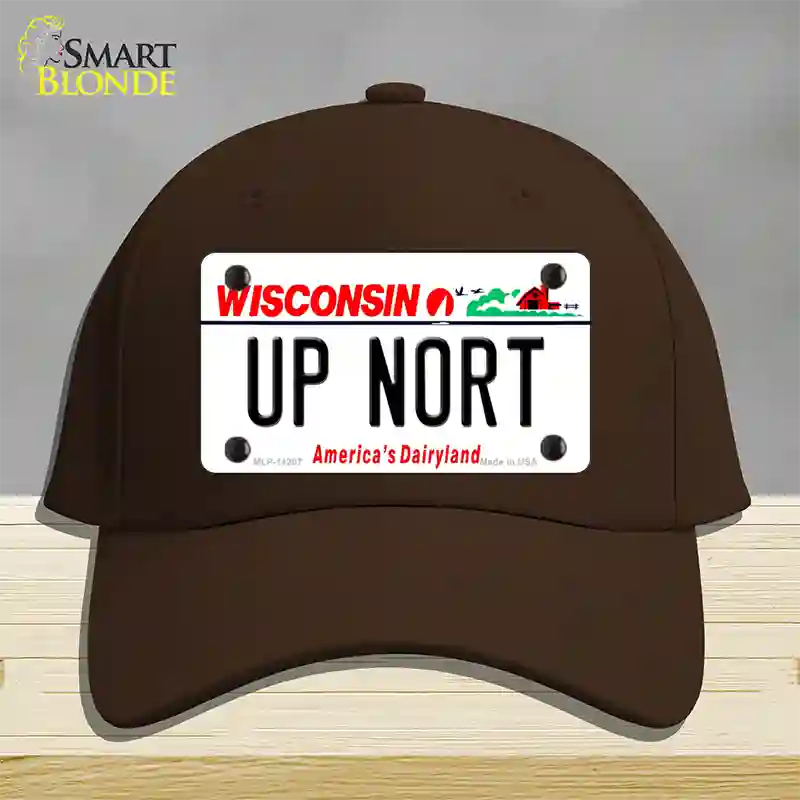 Up Nort Wisconsin Novelty License Plate Hat Cotton / Dark Brown