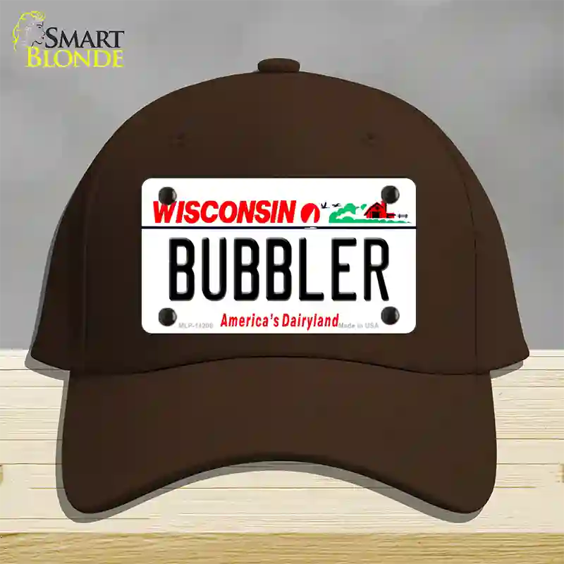 Bubbler Wisconsin Novelty License Plate Hat Cotton / Dark Brown