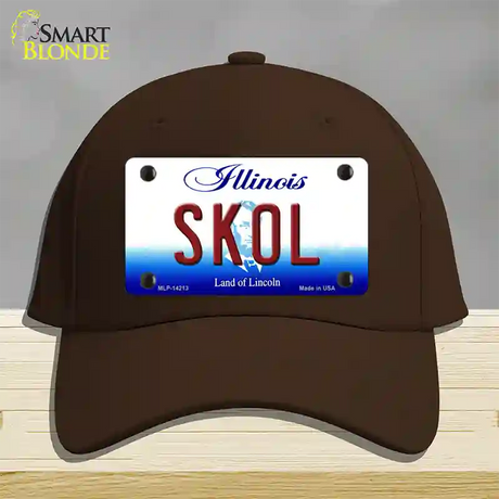 Skol Illinois Novelty License Plate Hat Cotton / Dark Brown