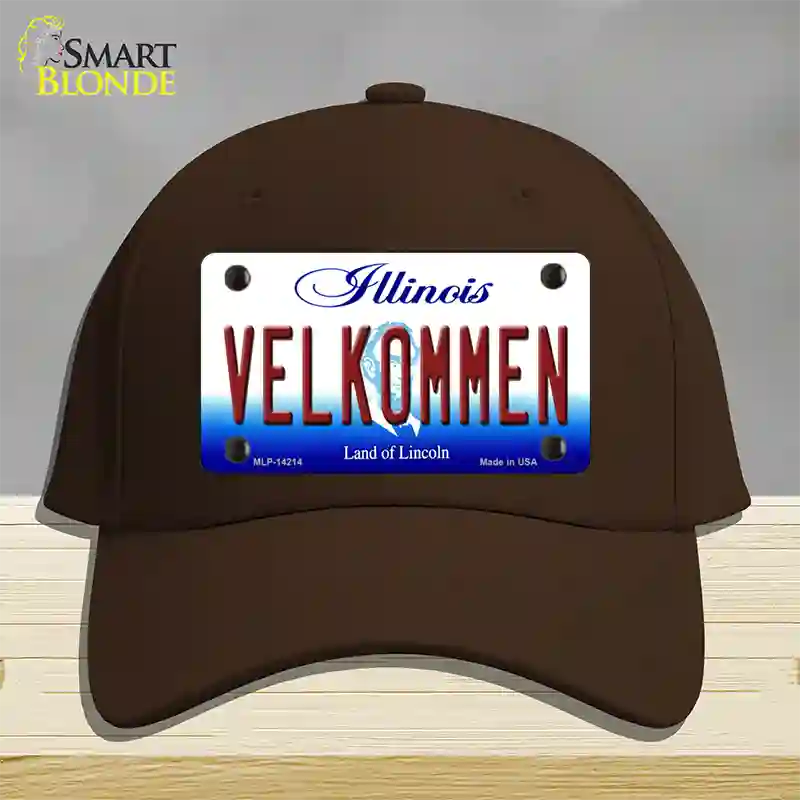 Velkommen Illinois Novelty License Plate Hat Cotton / Dark Brown