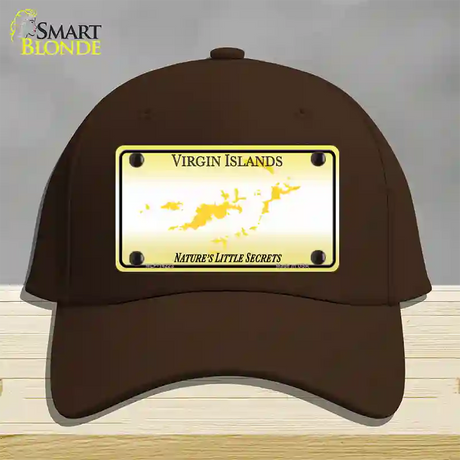 Virgin Islands Blank Novelty License Plate Hat Cotton / Dark Brown