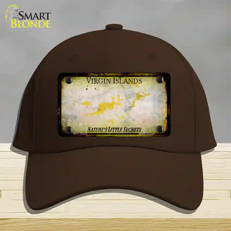 Virgin Islands Rusty Blank Novelty License Plate Hat Cotton / Dark Brown