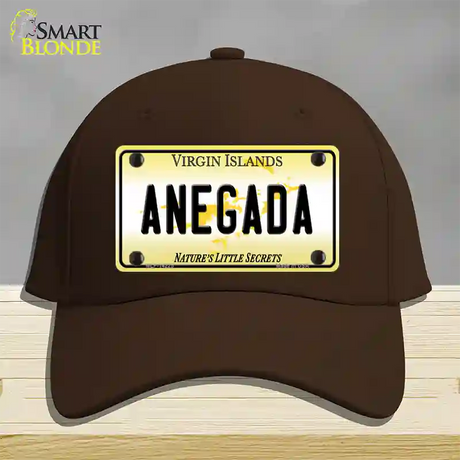 Virgin Islands Anegada Novelty License Plate Hat Cotton / Dark Brown