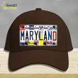 Maryland Strip Art Novelty License Plate Hat Cotton / Dark Brown