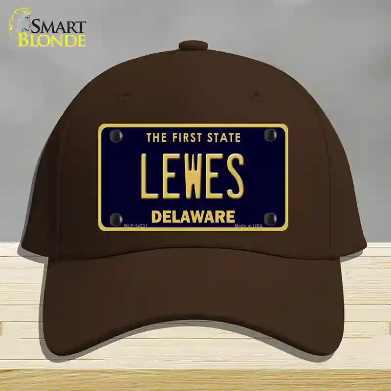 Lewes Delaware Novelty License Plate Hat Cotton / Dark Brown