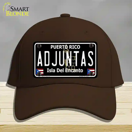 Adjuntas Puerto Rico Black Novelty License Plate Hat Cotton / Dark Brown