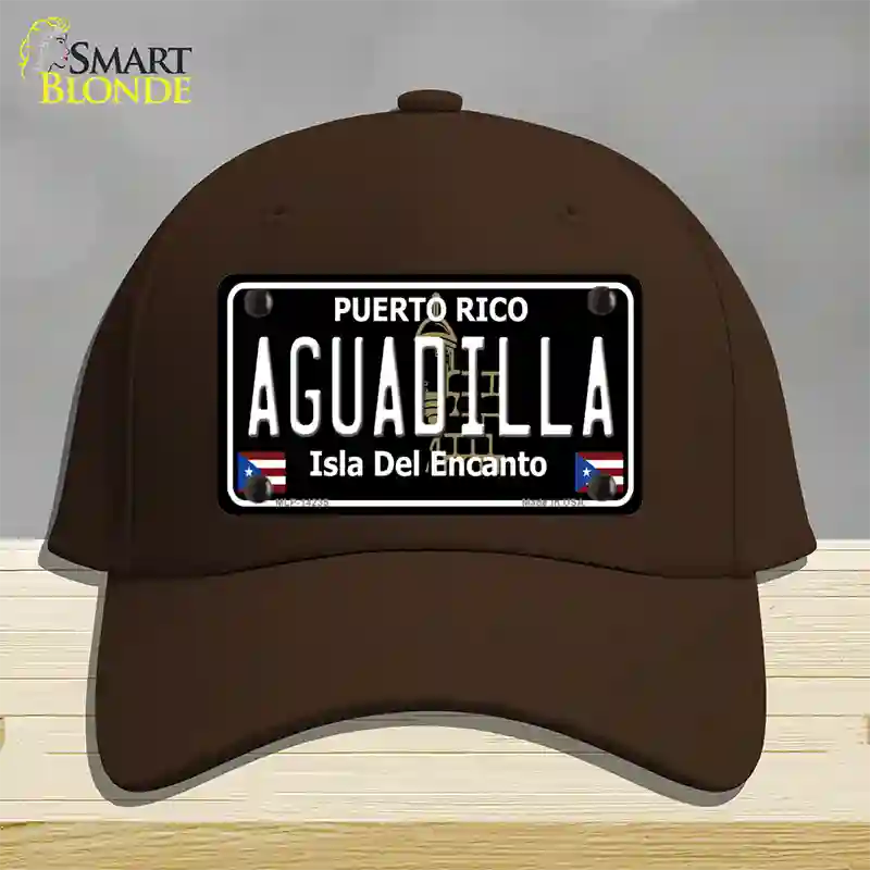 Aguadilla Puerto Rico Black Novelty License Plate Hat Cotton / Dark Brown