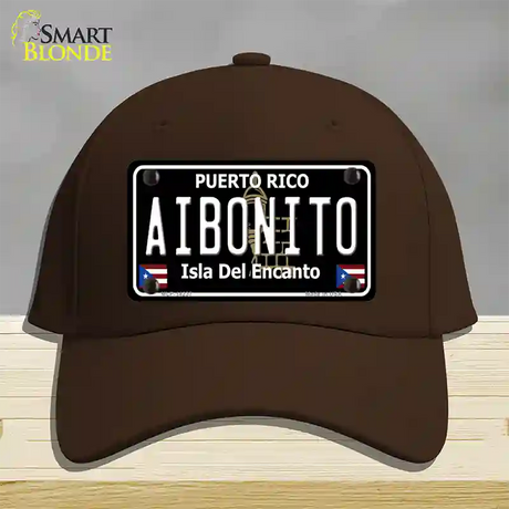 Aibonito Puerto Rico Black Novelty License Plate Hat Cotton / Dark Brown