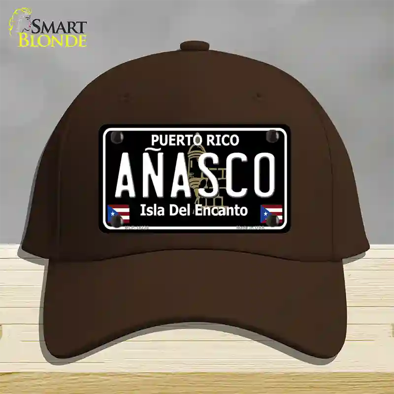 Anasco Puerto Rico Black Novelty License Plate Hat Cotton / Dark Brown