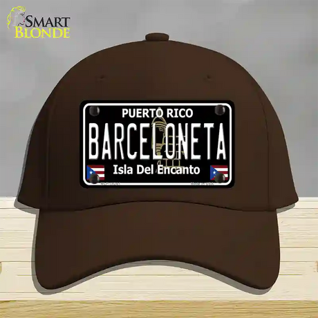 Barceloneta Puerto Rico Black Novelty License Plate Hat Cotton / Dark Brown