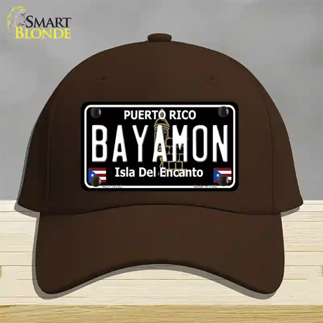 Bayamon Puerto Rico Black Novelty License Plate Hat Cotton / Dark Brown