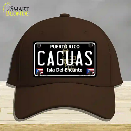 Caguas Puerto Rico Black Novelty License Plate Hat Cotton / Dark Brown