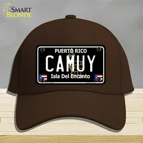 Camuy Puerto Rico Black Novelty License Plate Hat Cotton / Dark Brown