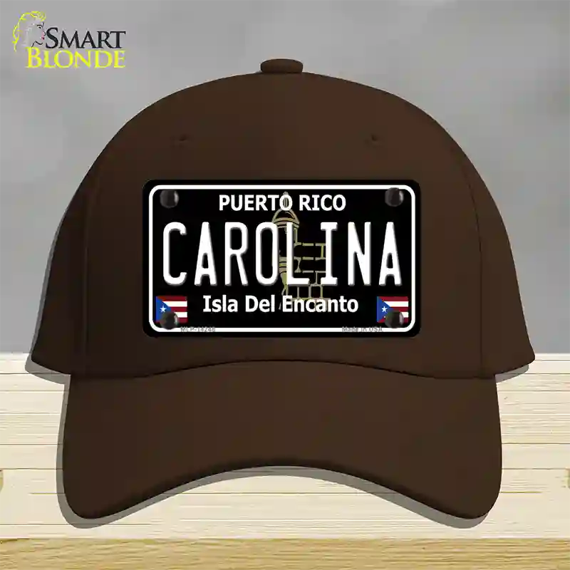 Carolina Puerto Rico Black Novelty License Plate Hat Cotton / Dark Brown