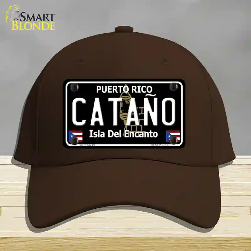 Catano Puerto Rico Black Novelty License Plate Hat Cotton / Dark Brown