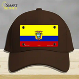 Ecuador Flag Novelty License Plate Hat Cotton / Dark Brown