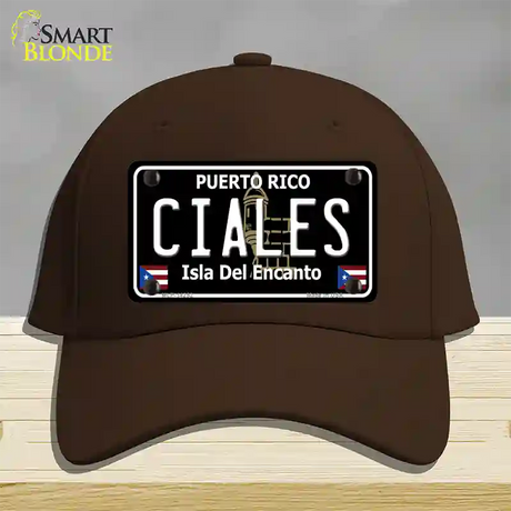 Ciales Puerto Rico Black Novelty License Plate Hat Cotton / Dark Brown