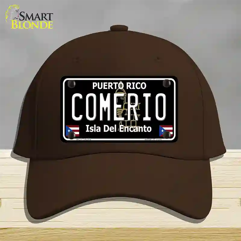 Comerio Puerto Rico Black Novelty License Plate Hat Cotton / Dark Brown