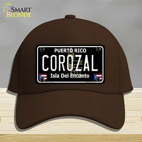 Corozal Puerto Rico Black Novelty License Plate Hat Cotton / Dark Brown