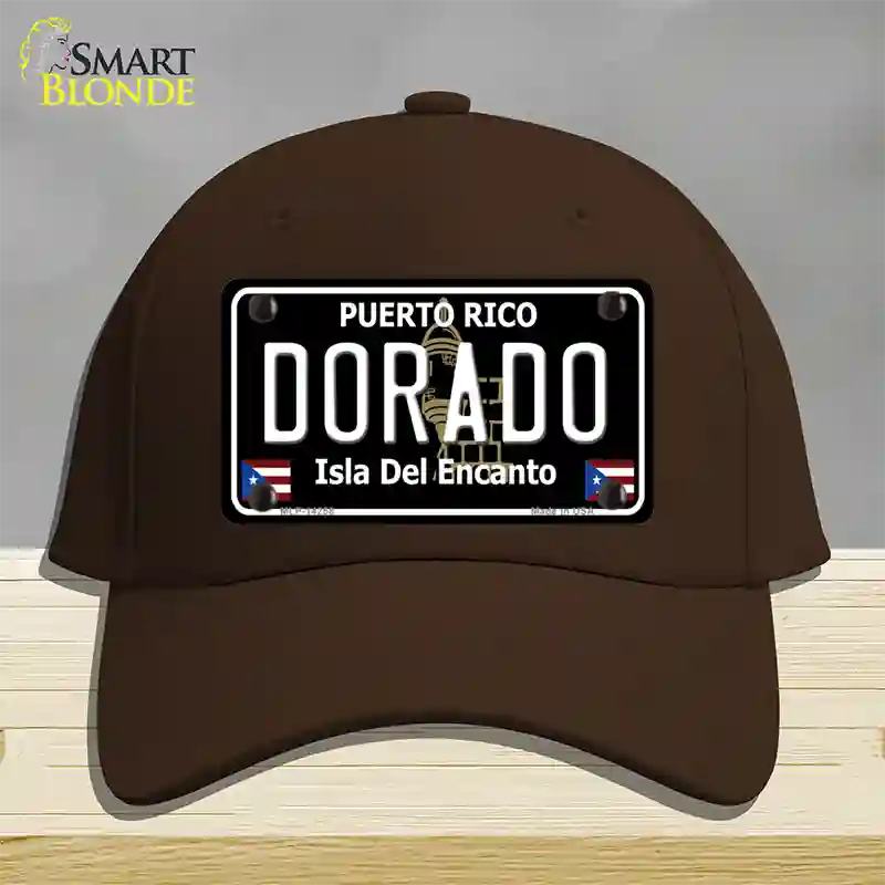 Dorado Puerto Rico Black Novelty License Plate Hat Cotton / Dark Brown