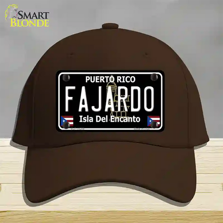 Fajardo Puerto Rico Black Novelty License Plate Hat Cotton / Dark Brown