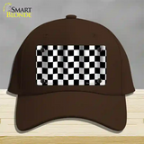 Waving Checkered Flag Novelty License Plate Hat Cotton / Dark Brown