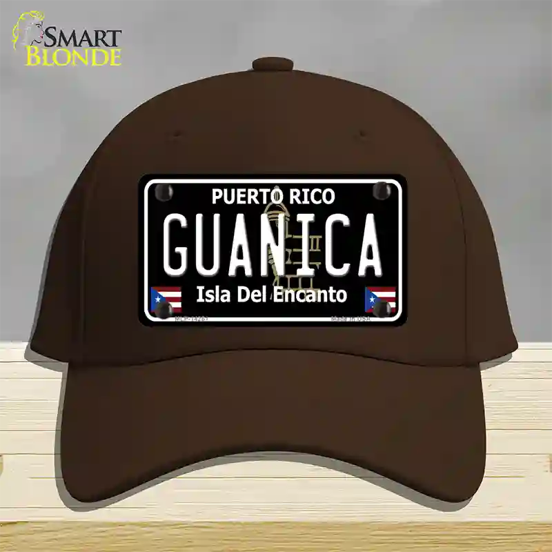 Guanica Puerto Rico Black Novelty License Plate Hat Cotton / Dark Brown