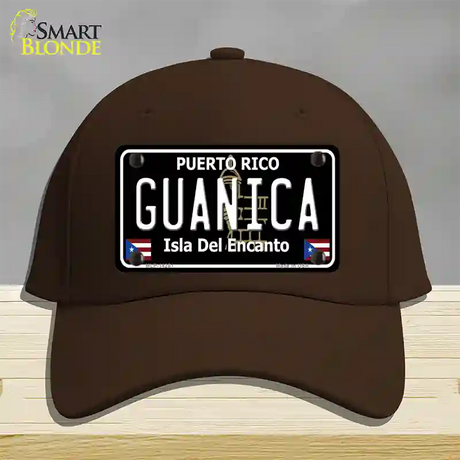 Guanica Puerto Rico Black Novelty License Plate Hat Cotton / Dark Brown