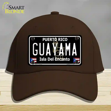 Guayama Puerto Rico Black Novelty License Plate Hat Cotton / Dark Brown