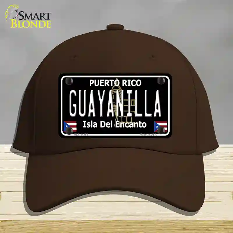 Guayanilla Puerto Rico Black Novelty License Plate Hat Cotton / Dark Brown