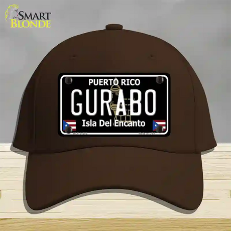 Gurabo Puerto Rico Black Novelty License Plate Hat Cotton / Dark Brown