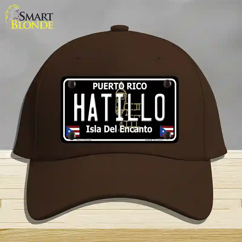 Hatillo Puerto Rico Black Novelty License Plate Hat Cotton / Dark Brown