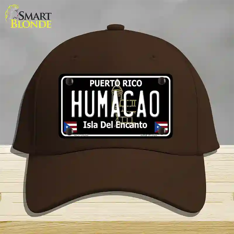 Humacao Puerto Rico Black Novelty License Plate Hat Cotton / Dark Brown