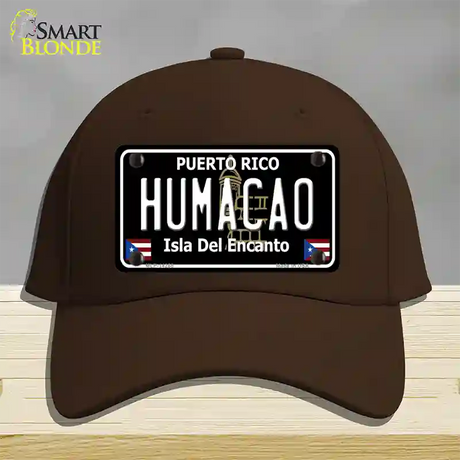 Humacao Puerto Rico Black Novelty License Plate Hat Cotton / Dark Brown