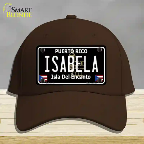 Isabela Puerto Rico Black Novelty License Plate Hat Cotton / Dark Brown