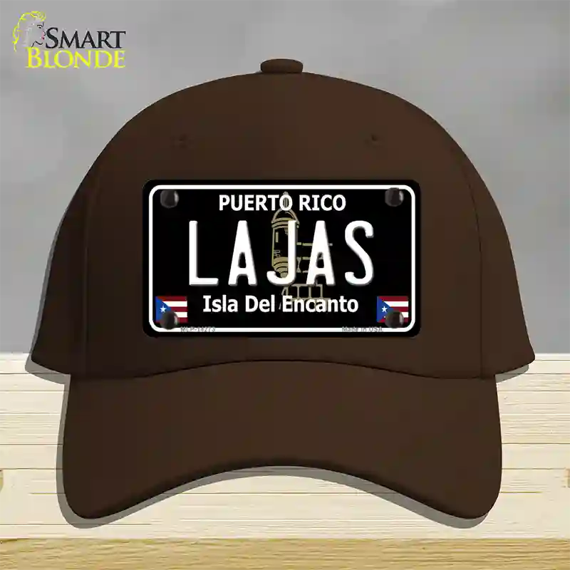 Lajas Puerto Rico Black Novelty License Plate Hat Cotton / Dark Brown