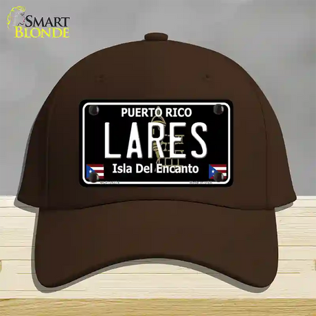 Lares Puerto Rico Black Novelty License Plate Hat Cotton / Dark Brown