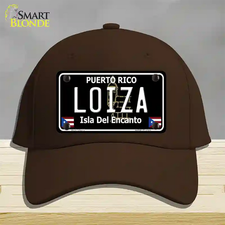 Loiza Puerto Rico Black Novelty License Plate Hat Cotton / Dark Brown