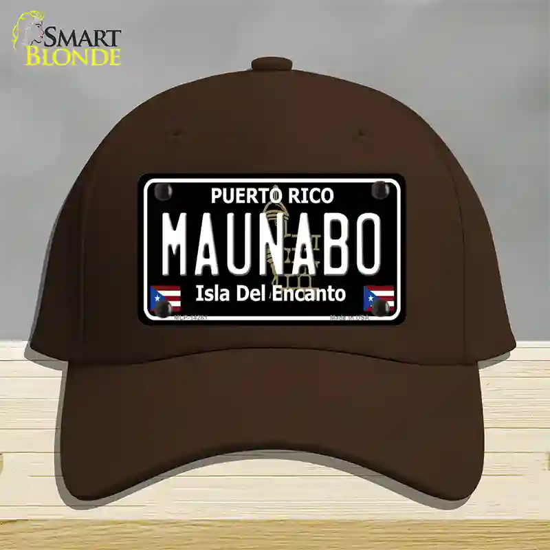 Maunabo Puerto Rico Black Novelty License Plate Hat Cotton / Dark Brown