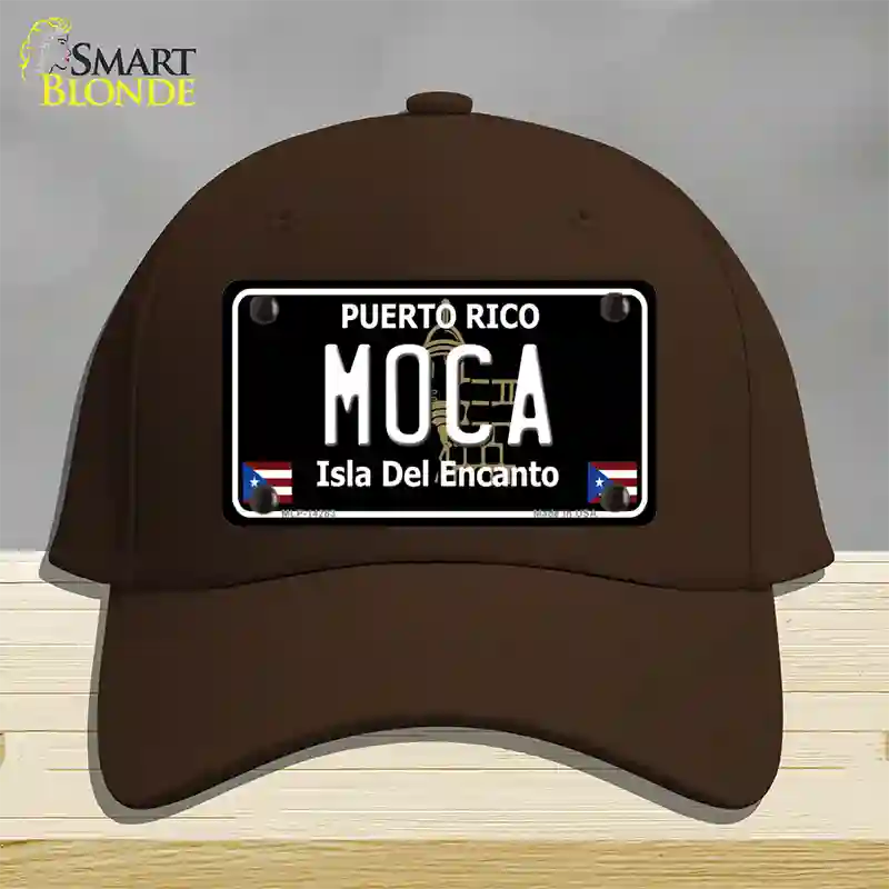 Moca Puerto Rico Black Novelty License Plate Hat Cotton / Dark Brown