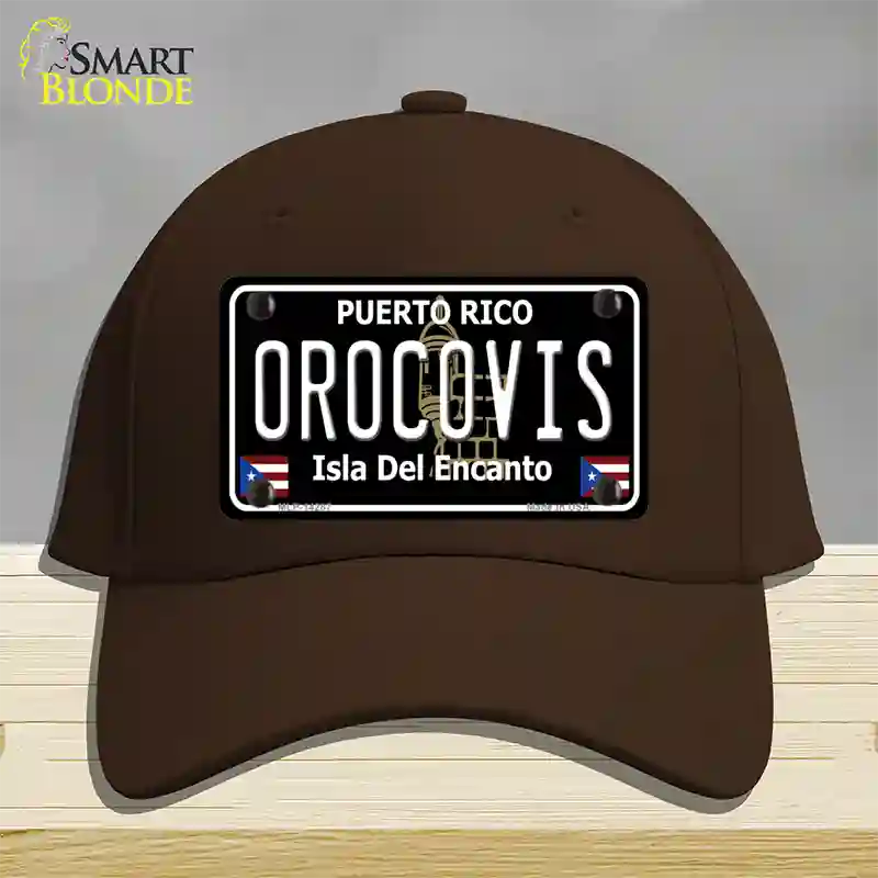 Orocovis Puerto Rico Black Novelty License Plate Hat Cotton / Dark Brown